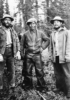Bill Jamison and two surveyors from the Trans-Canada-Alaska Railroad Survey