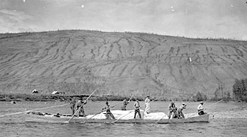 Poling on the Pelly River, 1923