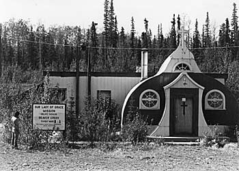 This little church also started out as a Quonset hut