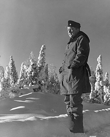 soldier standing in snow