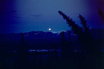 Moonlight 100 miles south of Camp Canol. June 1944.