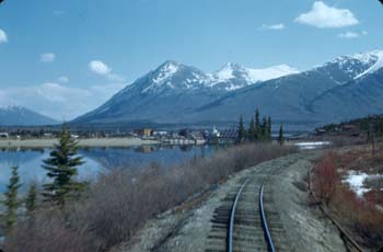 White Pass and Yukon Route railroad at Carcross, M...