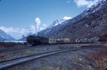 White Pass and Yukon Route train at Bennett, Mile...